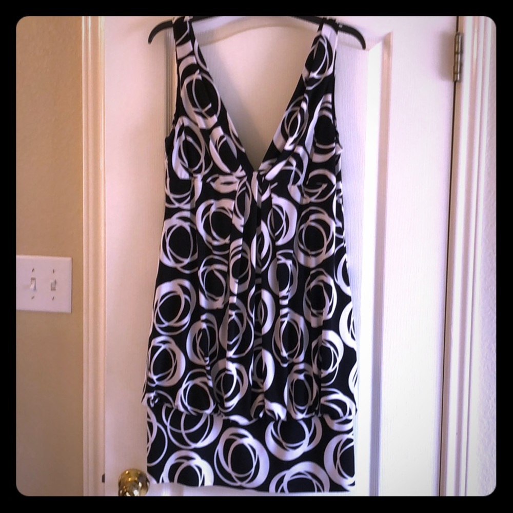 Black patterned bubble dress